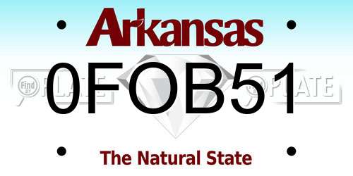 0FOB51 Arkansas License Plate