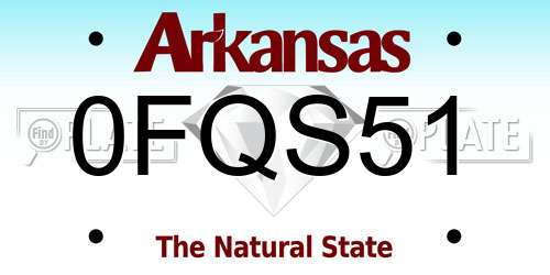0FQS51 Arkansas License Plate