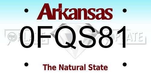 0FQS81 Arkansas License Plate