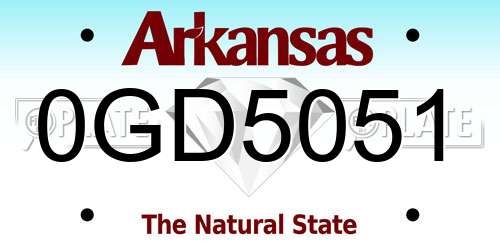 0GD5051 Arkansas License Plate