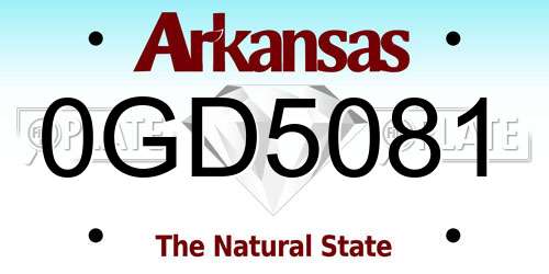 0GD5081 Arkansas License Plate