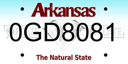 0GD8081 Arkansas License Plate