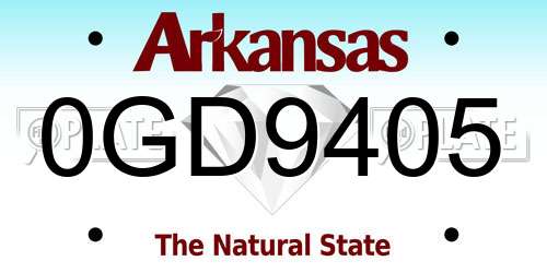 0GD9405 Arkansas License Plate