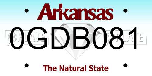 0GDB081 Arkansas License Plate