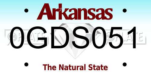 0GDS051 Arkansas License Plate