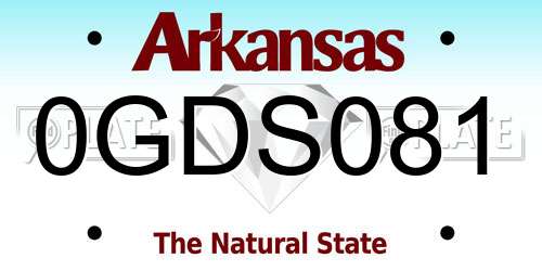 0GDS081 Arkansas License Plate