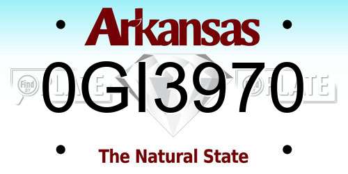 0GI3970 Arkansas License Plate