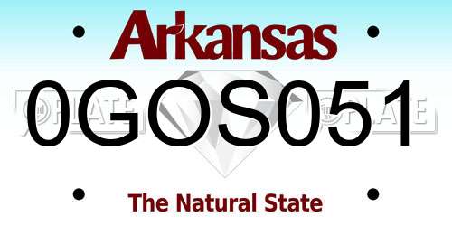 0GOS051 Arkansas License Plate
