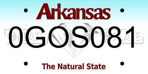 0GOS081 Arkansas License Plate