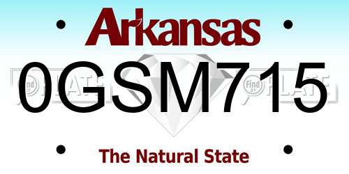 0GSM715 Arkansas License Plate