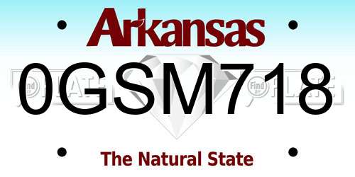 0GSM718 Arkansas License Plate