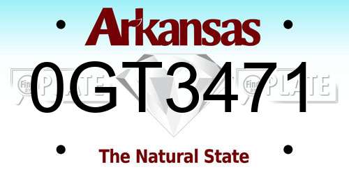 0GT3471 Arkansas License Plate