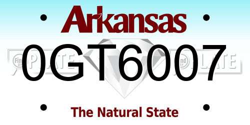 0GT6007 Arkansas License Plate
