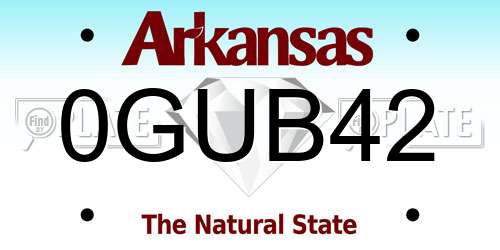 0GUB42 Arkansas License Plate