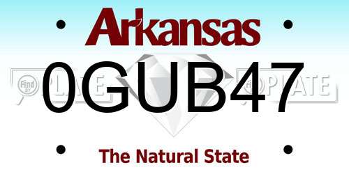 0GUB47 Arkansas License Plate