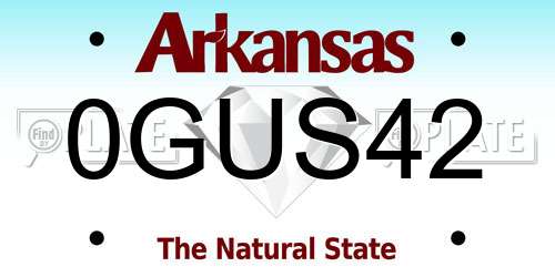 0GUS42 Arkansas License Plate