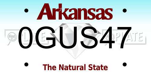 0GUS47 Arkansas License Plate