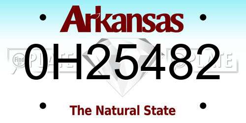 0H25482 Arkansas License Plate