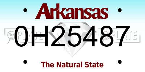 0H25487 Arkansas License Plate