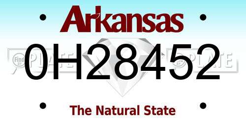 0H28452 Arkansas License Plate