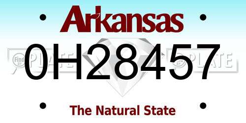 0H28457 Arkansas License Plate