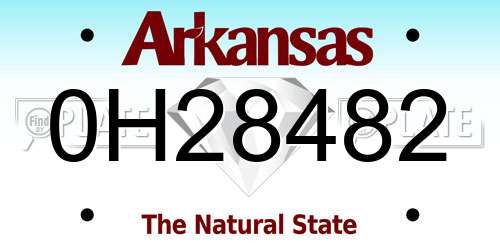 0H28482 Arkansas License Plate