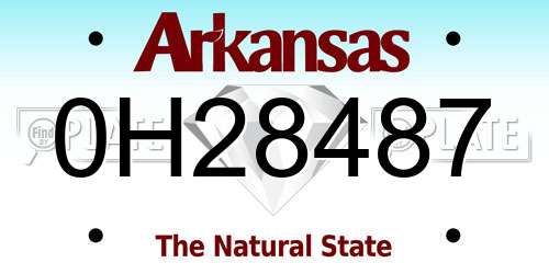 0H28487 Arkansas License Plate