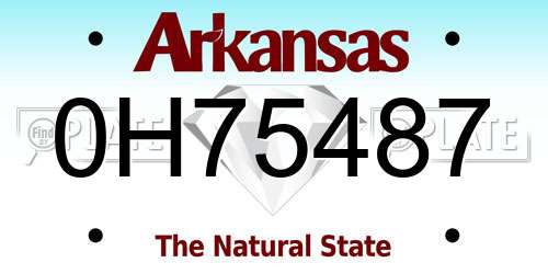 0H75487 Arkansas License Plate