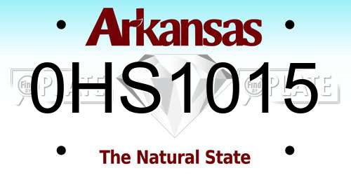 0HS1015 Arkansas License Plate
