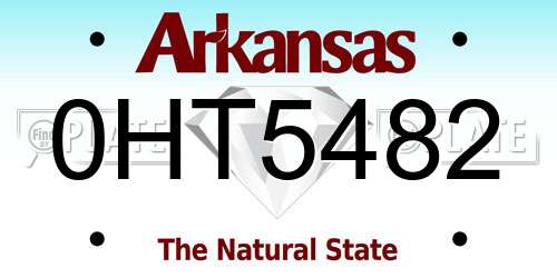 0HT5482 Arkansas License Plate