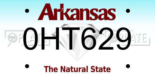 0HT629 Arkansas License Plate