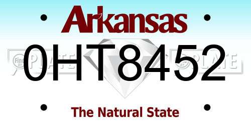 0HT8452 Arkansas License Plate