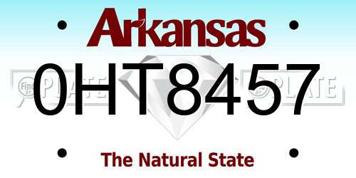 0HT8457 Arkansas License Plate