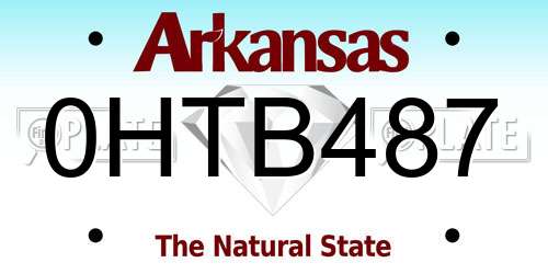 0HTB487 Arkansas License Plate