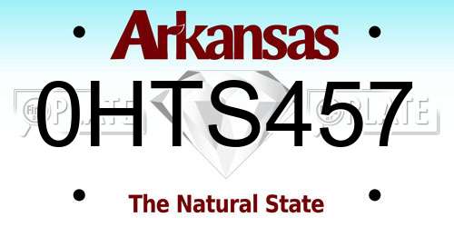 0HTS457 Arkansas License Plate
