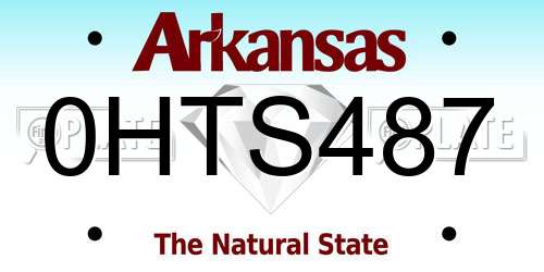 0HTS487 Arkansas License Plate