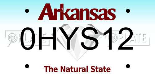 0HYS12 Arkansas License Plate