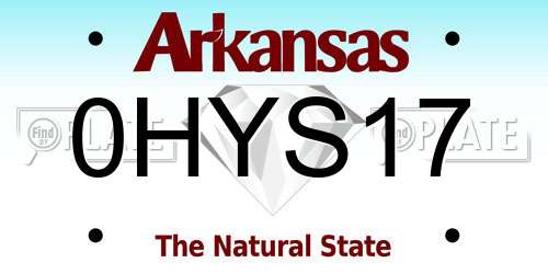 0HYS17 Arkansas License Plate