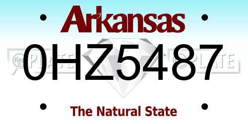 0HZ5487 Arkansas License Plate