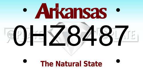 0HZ8487 Arkansas License Plate