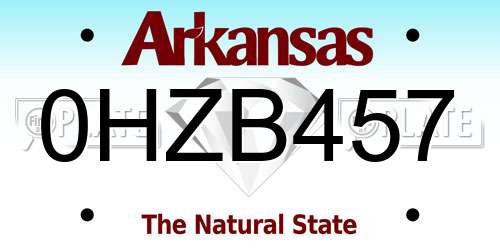 0HZB457 Arkansas License Plate