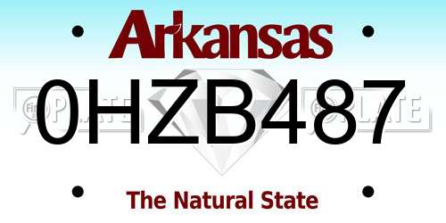 0HZB487 Arkansas License Plate