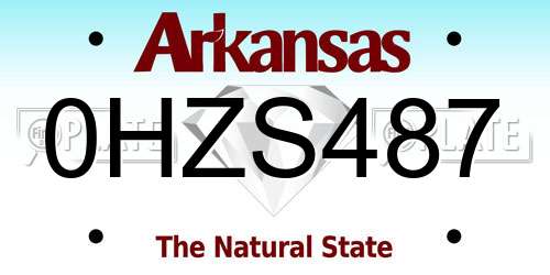 0HZS487 Arkansas License Plate