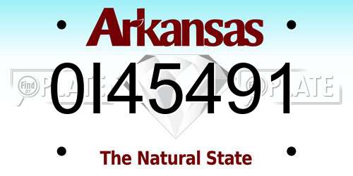0I45491 Arkansas License Plate