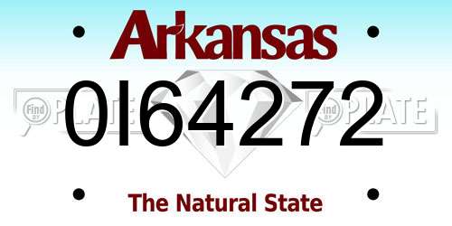 0I64272 Arkansas License Plate
