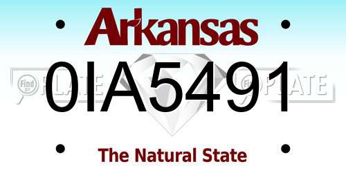 0IA5491 Arkansas License Plate