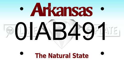 0IAB491 Arkansas License Plate