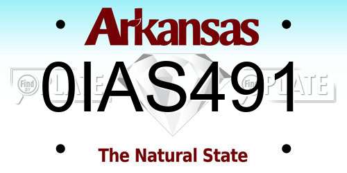 0IAS491 Arkansas License Plate