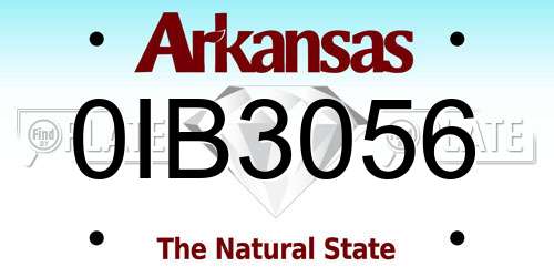 0IB3056 Arkansas License Plate