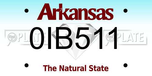 0IB511 Arkansas License Plate